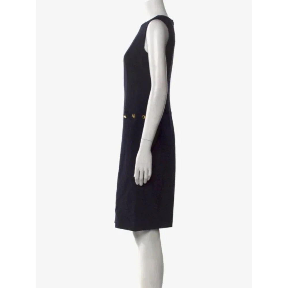 Tory Burch Crew Neck Navy Knee-Length Career Dress, Size 2
